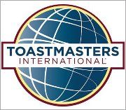 Logo von Toastmasters International, zeigt eine stilisierte Weltkugel im Hintergrund.