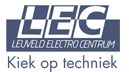 Logo van LEC Leunveld Electro Centrum met de tekst "Kiek op techniek".