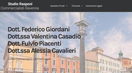 Studio Rasponi Commercialisti Ravenna, elenco dottori con sfondo di edifici storici.