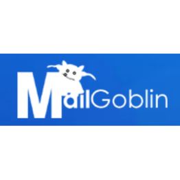 MailGoblin logo with a cute white goblin peeking over the letter 'M' on a blue background.