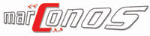 Logo mit dem Schriftzug "marConOS", wobei das "C" rot hervorgehoben ist.