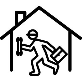 Schwarzes Quadrat auf weißem Hintergrund.