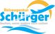 Logo einer Reiseagentur mit Flugzeug, Wellen und Sonne. Text: "Reiseagentur Schürger".