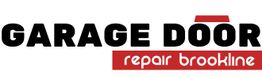 "Logo for 'Garage Door Repair Brookline' with bold black text and red accent."