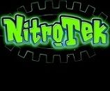 Grünes Logo "NitroTek" mit schwarzen Zahnrädern im Hintergrund auf schwarzem Hintergrund.