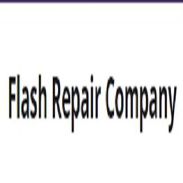 Text reading: "Flash Repair Company" in bold font on a white background.