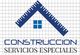 Logo de empresa: regla formando techo sobre un cuadrado azul. Texto: "CONSTRUCCION SERVICIOS ESPECIALES".