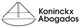 Logotipo de Koninckx Abogados con un diseño geométrico en blanco y negro.