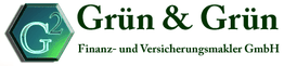 Grün & Grün Logo: Finanz- und Versicherungsmakler GmbH, grünes Sechseck mit G².