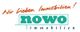 Logo mit Text "Wir lieben Immobilien! nowo immobilien" in orange und grünem Schriftzug.