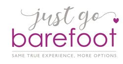 "Just Go Barefoot" logo with heart. Text: "Same true experience, more options."