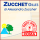 Logo di "Zucchet Gilles" con albero e sole, e marchio "Prodotti Chimici Roma".