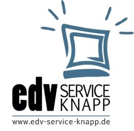 Logo des EDV-Service Knapp mit stilisiertem Quadrat und Website-URL.