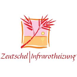 Logo von Zeutschel Infrarotheizung mit einem stilisierten roten Pflanzenzweig und Sonne.