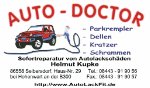 Visitenkarte von Auto-Doctor: Parkrempler, Dellen, Kratzer, Schrammen, Sofortreparatur.