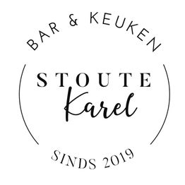 Logo van Stoute Karel met tekst: "Bar & Keuken, Sinds 2019".