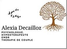 Carte de visite avec arbre et oiseaux, texte sur psychologue et thérapie de couple.