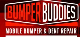 Bumper Buddies logo with text: "Mobile Bumper & Dent Repair" on a red background.