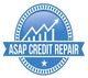 Blue logo with graph and arrow, text "ASAP Credit Repair" with a star underneath.