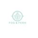 Fog & Fern logo with stylized tree and mountain in a circular design.