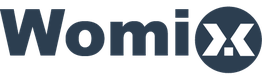 Wort "WomiX" in dunkelgrauer Schrift auf weißem Hintergrund, das X in einem Kreis hervorgehoben.