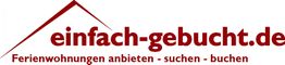 Rotes Logo von einfach-gebucht.de mit dem Slogan "Ferienwohnungen anbieten - suchen - buchen".