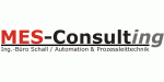 Logo von MES-Consulting: "Ing.-Büro Schall / Automation & Prozessleittechnik" in schwarz und rot.