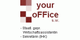 Logo mit Text: "your oFFIce S.W.", "Wirtschaftsassistentin", "Sekretärin (IHK)".