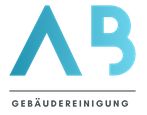 Logo mit blauen Buchstaben "AB" über dem Wort "Gebäudereinigung".