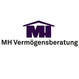 Logo der MH Vermögensberatung mit Hausdachsymbol über den Buchstaben "MH".