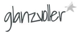 Logo mit dem Wort "glanzvoller" in schwarzer Schrift und einem silbernen Stern.