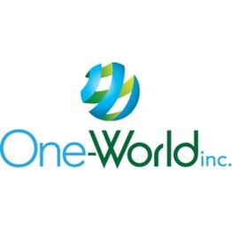 Logo of One-World Inc. with a stylized globe design above the company name.