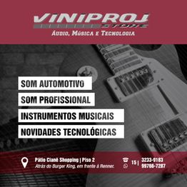 Loja Viniproj: Som automotivo, profissional, instrumentos e novidades tecnológicas.