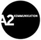 Schwarzes Logo mit weißem Text: "A2 KOMMUNIKATION".