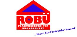 Logo des Planungsbüros ROBÜ für Brandschutz, mit dem Slogan "bevor die Feuerwehr kommt".