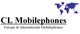 Logo von CL Mobilephones mit Weltkarte und Text "Europe & International Mobilephones".