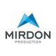 Logo with blue geometric "M" above "MIRDON PRODUCTION" text.