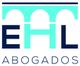 Logotipo de EHL Abogados con diseño de arcos en colores cian y azul.