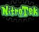 Grünes Logo "NitroTek" mit schwarzen Zahnrädern im Hintergrund auf schwarzem Hintergrund.