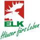 Logo mit Elchkopf, Schriftzug "ELK" in Grün und "Häuser fürs Leben" in kursiver Schrift.