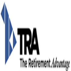 TRA logo with a blue geometric design, text reads "The Retirement Advantage".