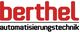 Logo mit rotem Schriftzug "berthel" und darunter in Schwarz "automatisierungstechnik".