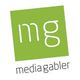 Grünes Quadrat mit den Buchstaben "mg", darunter der Schriftzug "mediagabler" in Schwarz.