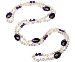 Perlen und Amethyst