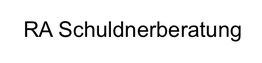 Text "RA Schuldnerberatung" auf weißem Hintergrund.