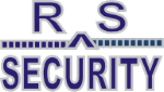 Logo mit Buchstaben "R S" und "Security" in blauer Schrift, stilisierte Linie dazwischen.