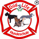 Hundeschule-Logo mit verschiedenen Hunden und dem Schriftzug "Dog's Life Hundeschule".