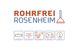Rohrfrei Rosenheim Logo mit Symbolen für Reinigung, Notfälle, Inspektion und 24/7-Service.