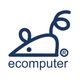 El logotipo de ecomputer, con un dibujo estilizado de un ratón.
