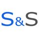 "S&S logo with blue and gray letters on a white background."